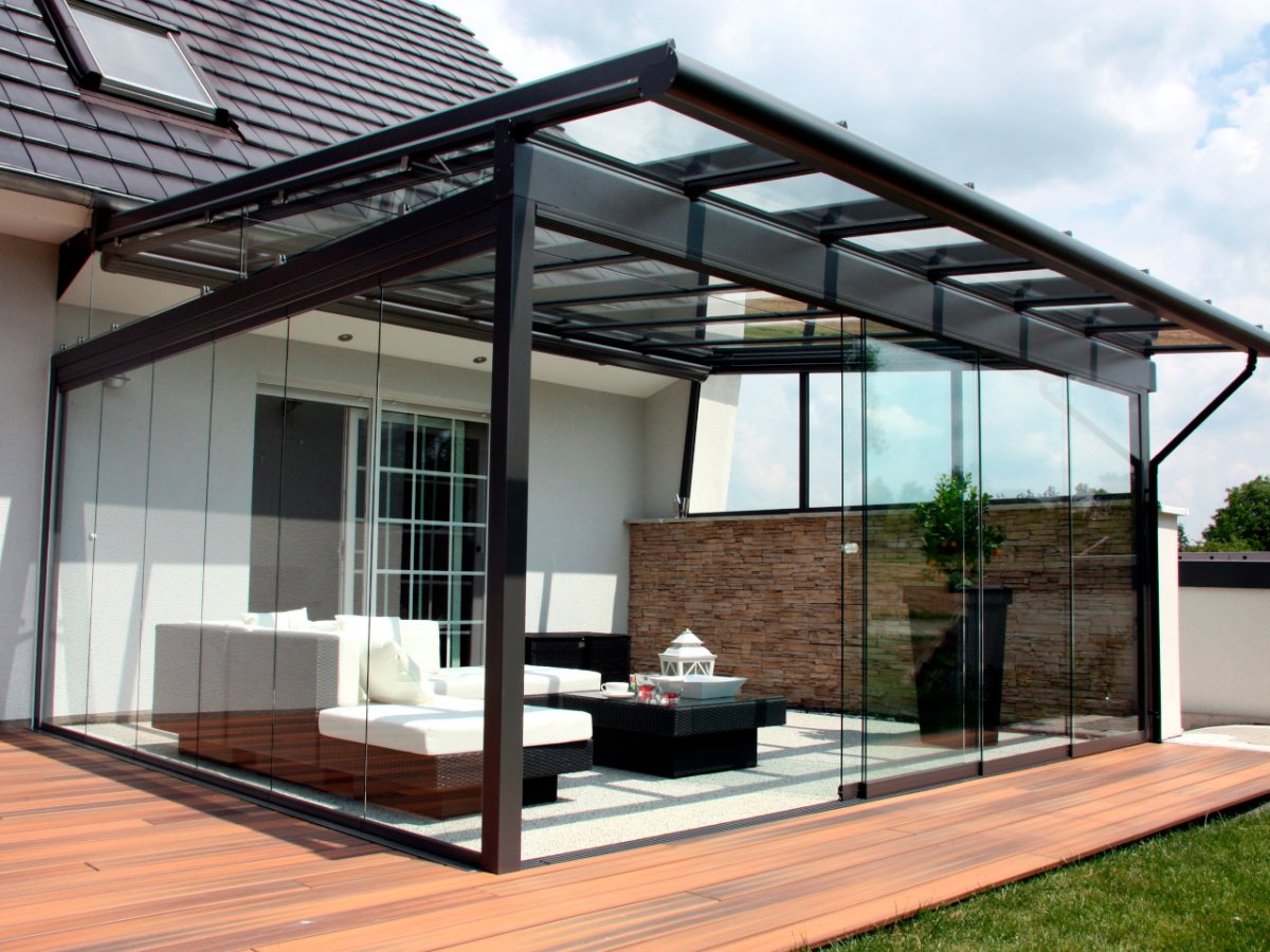 Терраса с поликарбонатной крышей