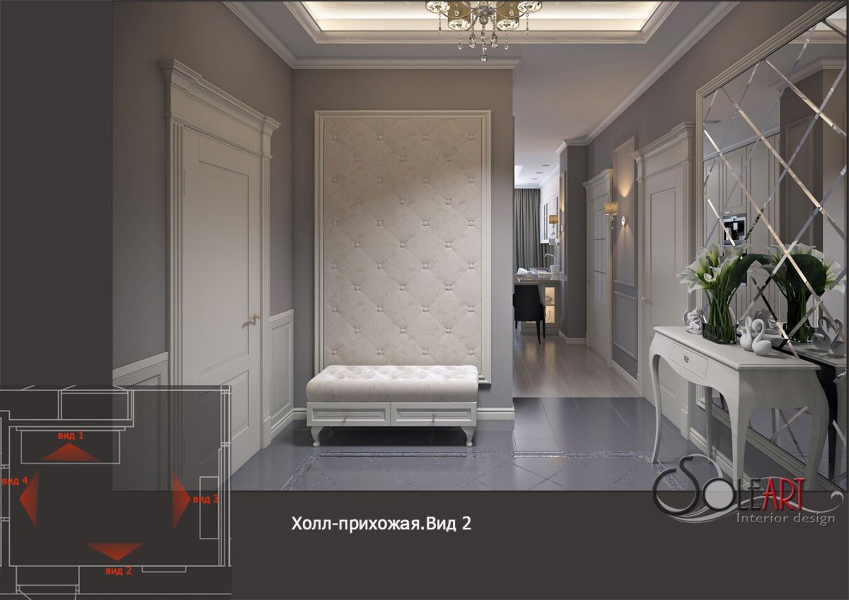 Прихожая Неоклассика с каретной стяжкой