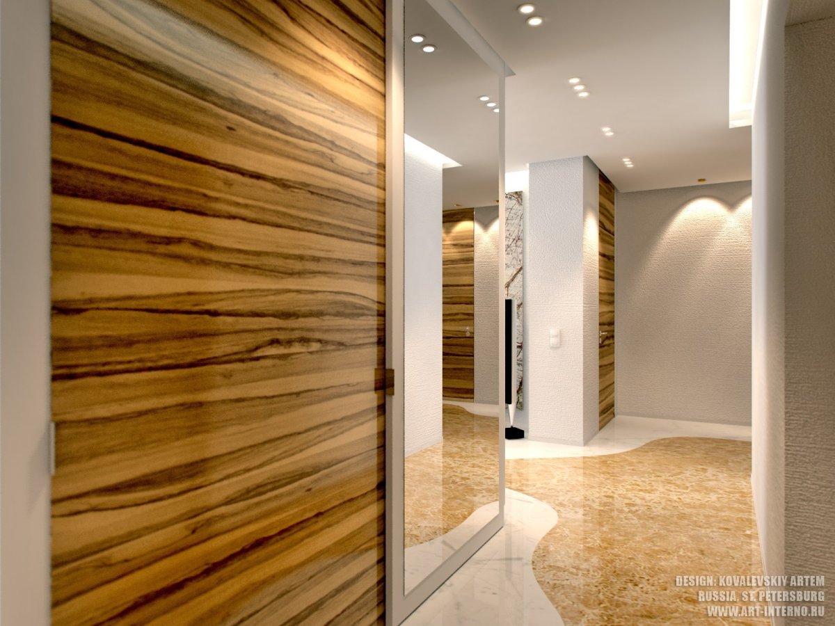 Дерево в интерьере прихожей