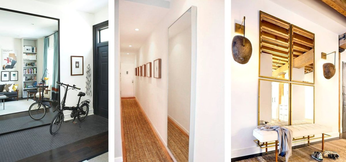 Большое зеркало в прихожей