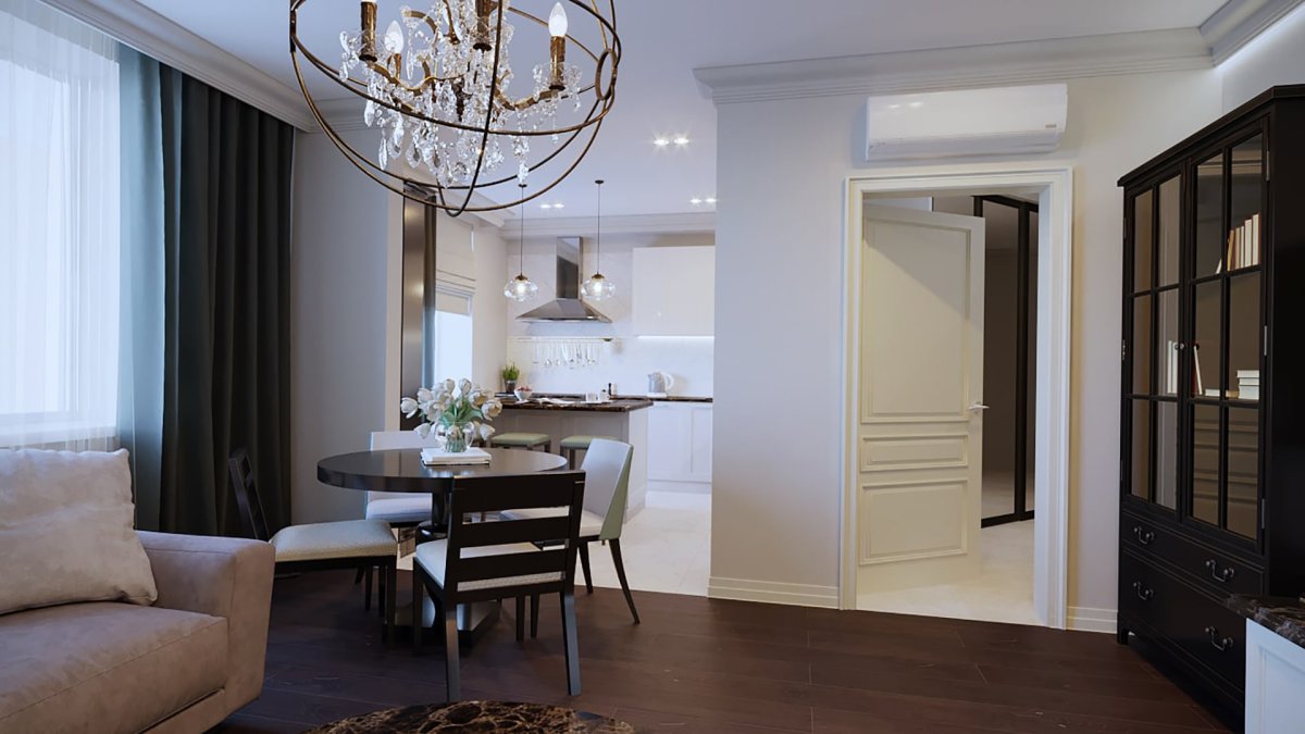 Проходная кухня гостиная в ЦДС