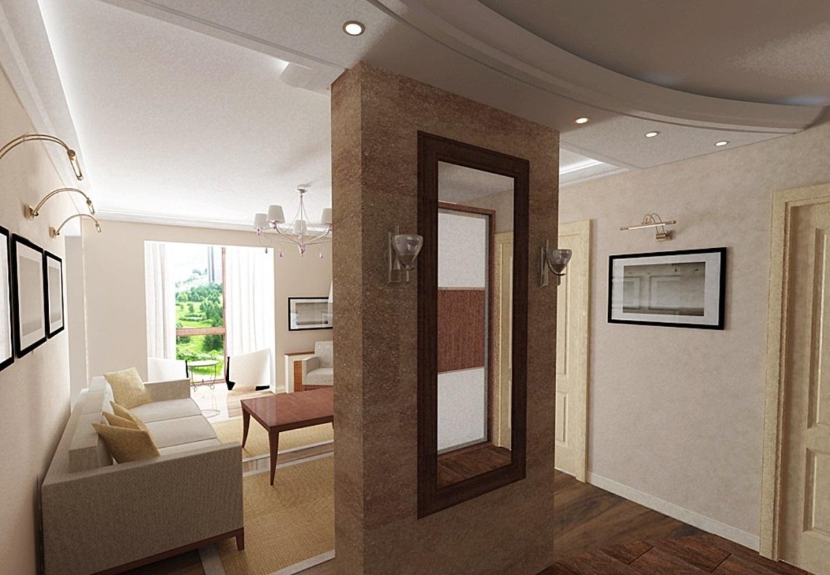 Гостиная совмещенная с прихожей