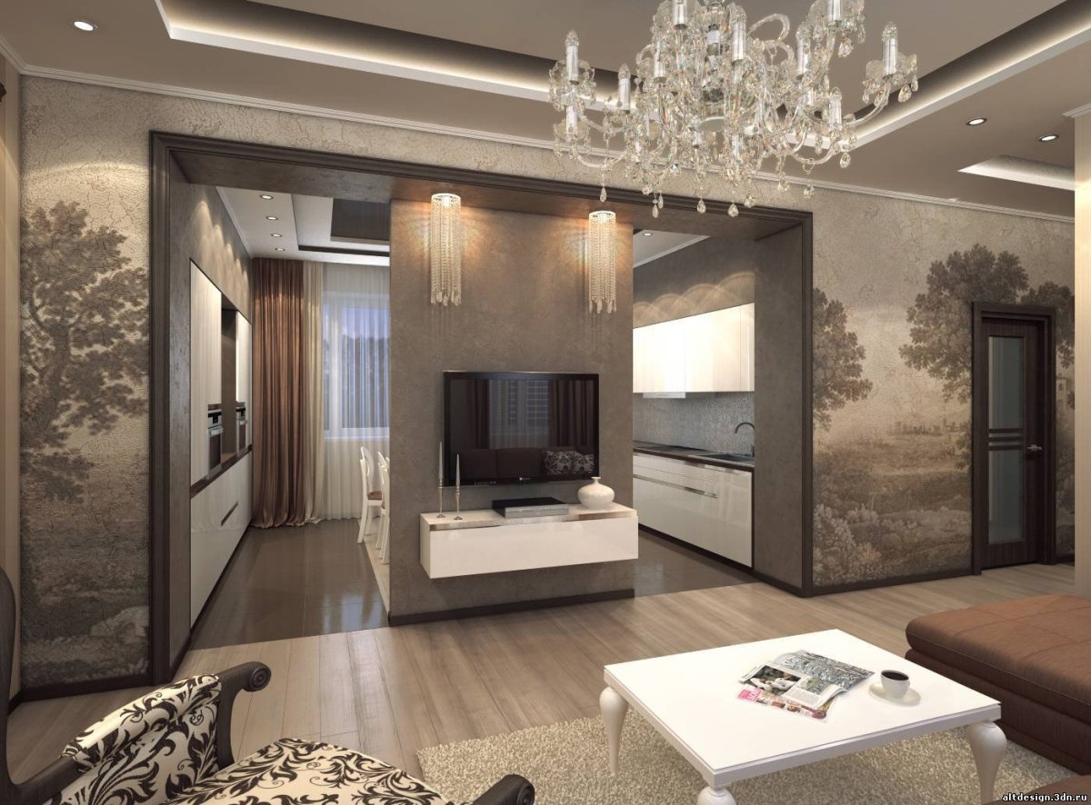 Гостиная с тремя дверьми