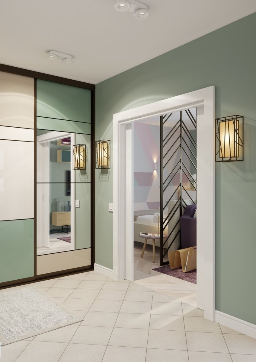 Прихожая в фисташковом цвете
