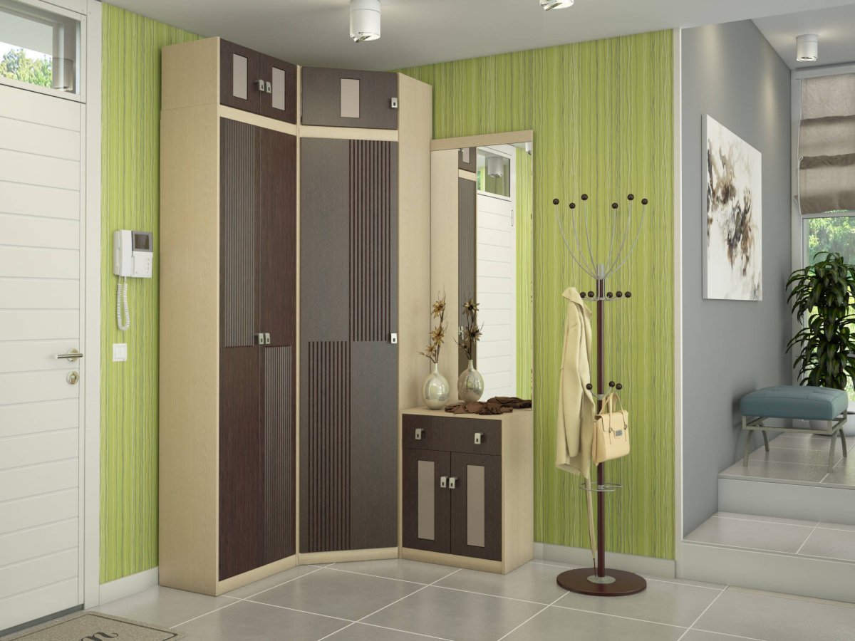 Прихожая в зеленом цвете