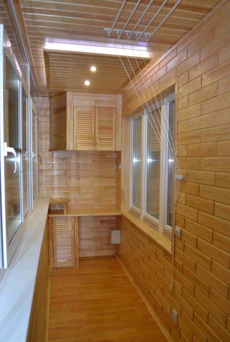 Отделка лоджии вагонкой