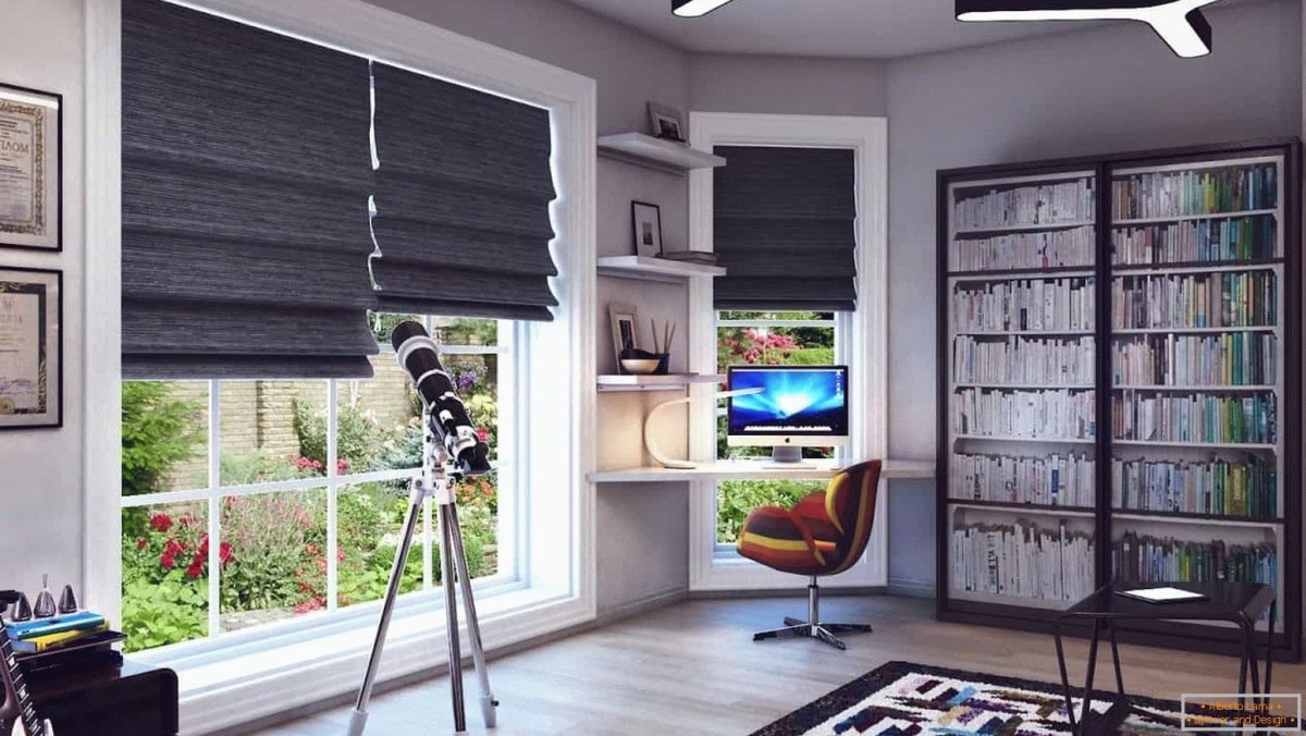 Интерьер спальни для двух мальчиков занавески