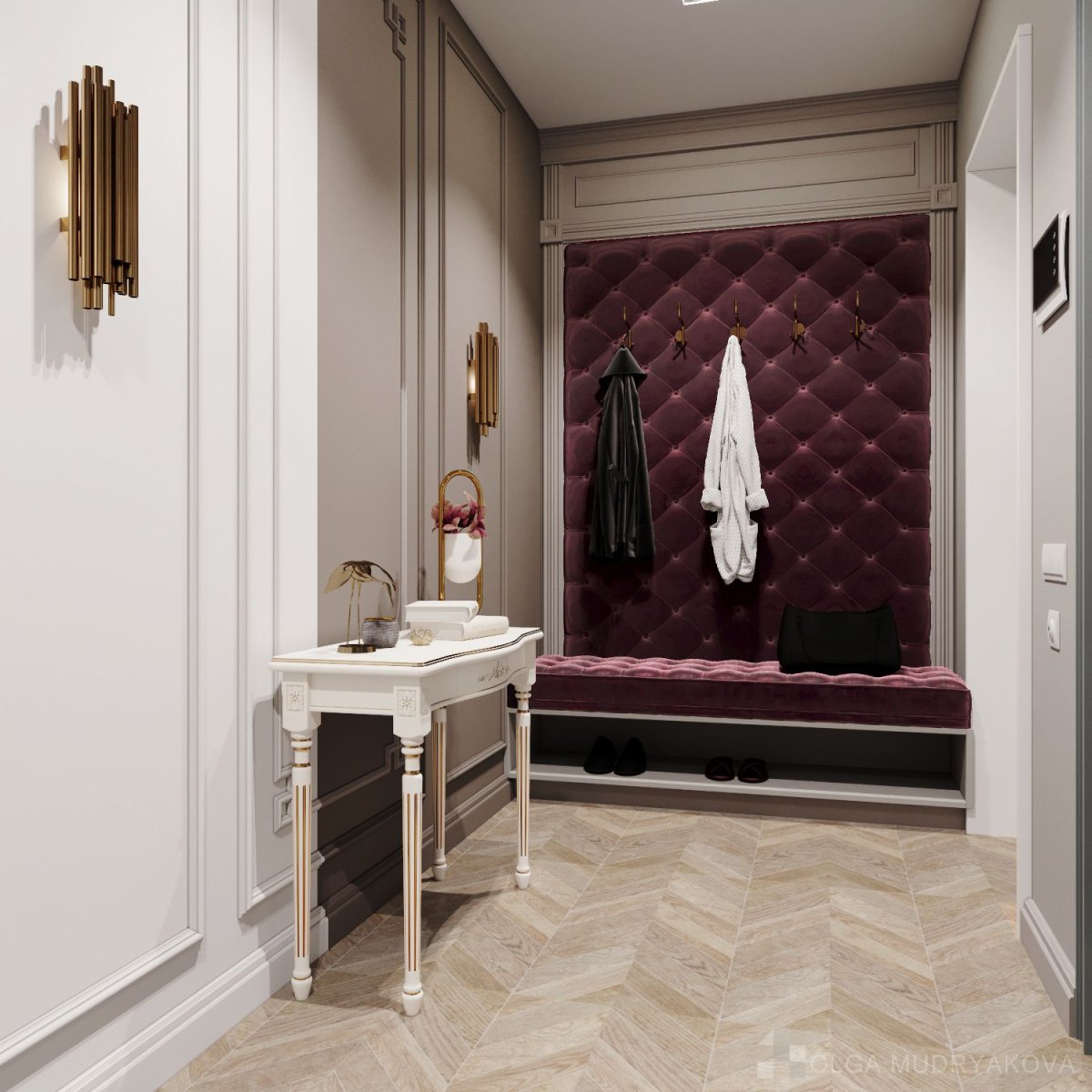 Мягкие стеновые панели в прихожей