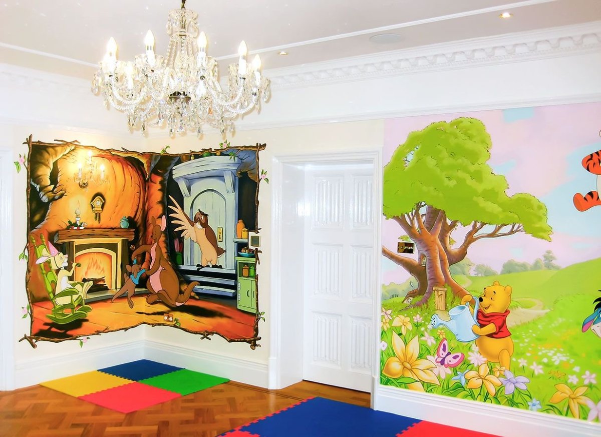 Роспись стен Винни пух
