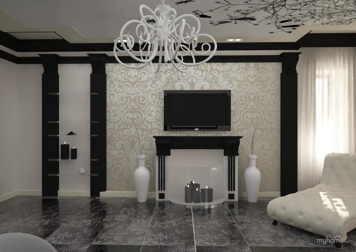 Красивые обои для зала в доме