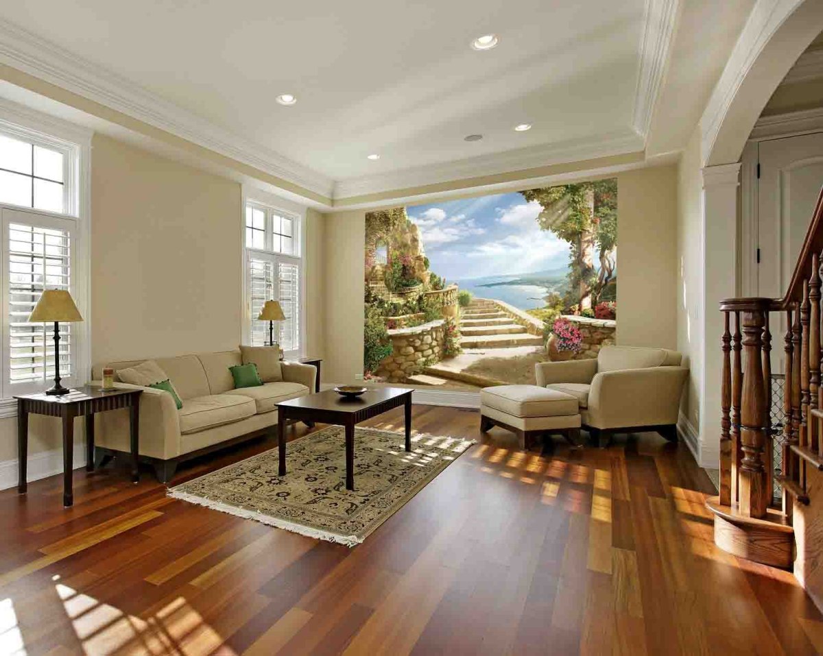 Фотообои для зала в частном доме