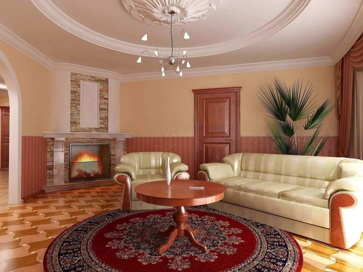 Обои для зала в частном доме