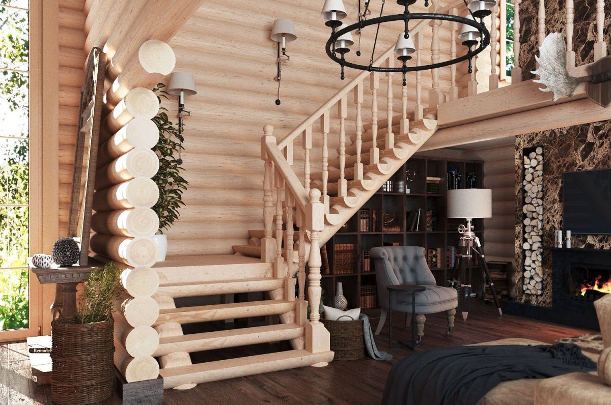 Лестница к-004м 1 п с подступенками сосна 7 уп