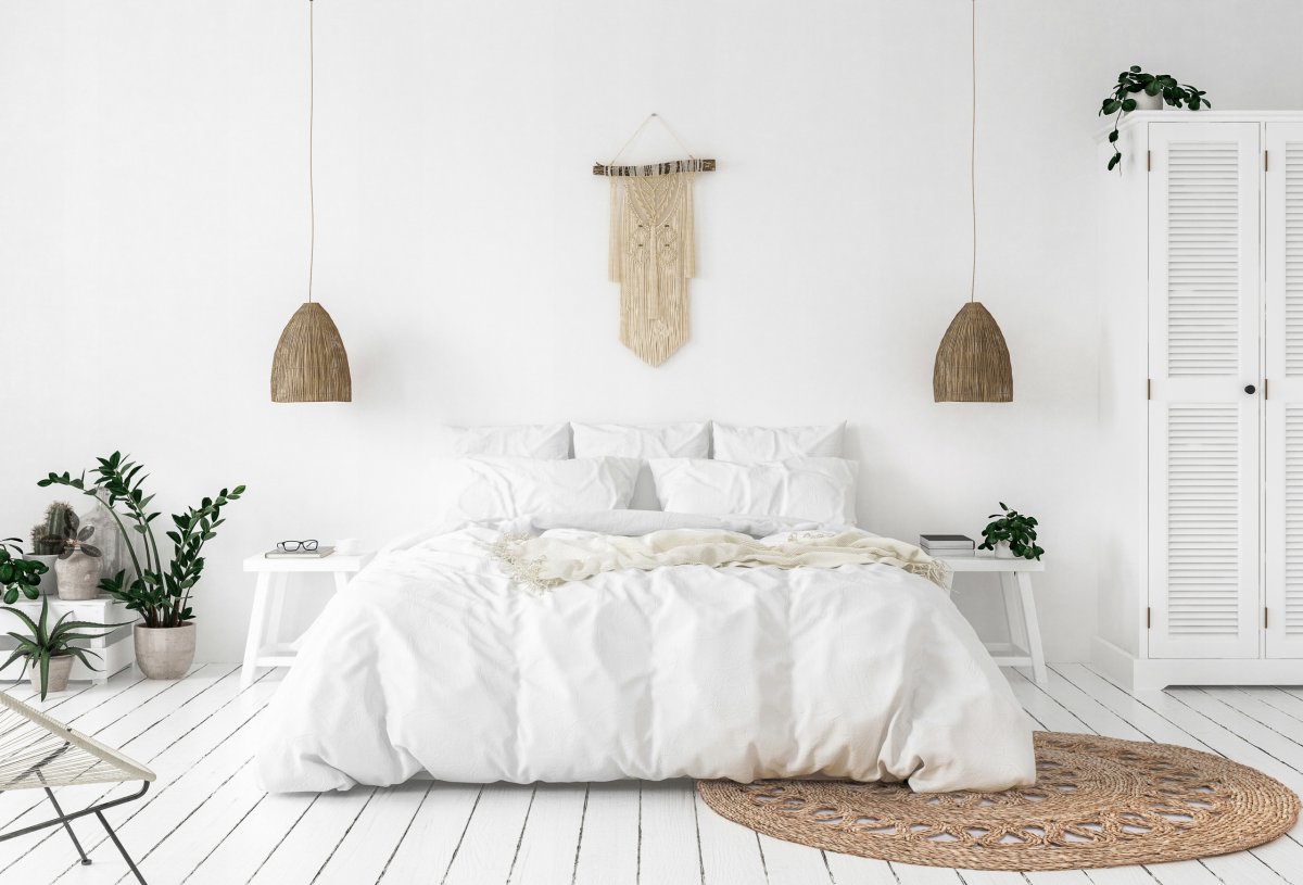 Спальня бохо Сканди