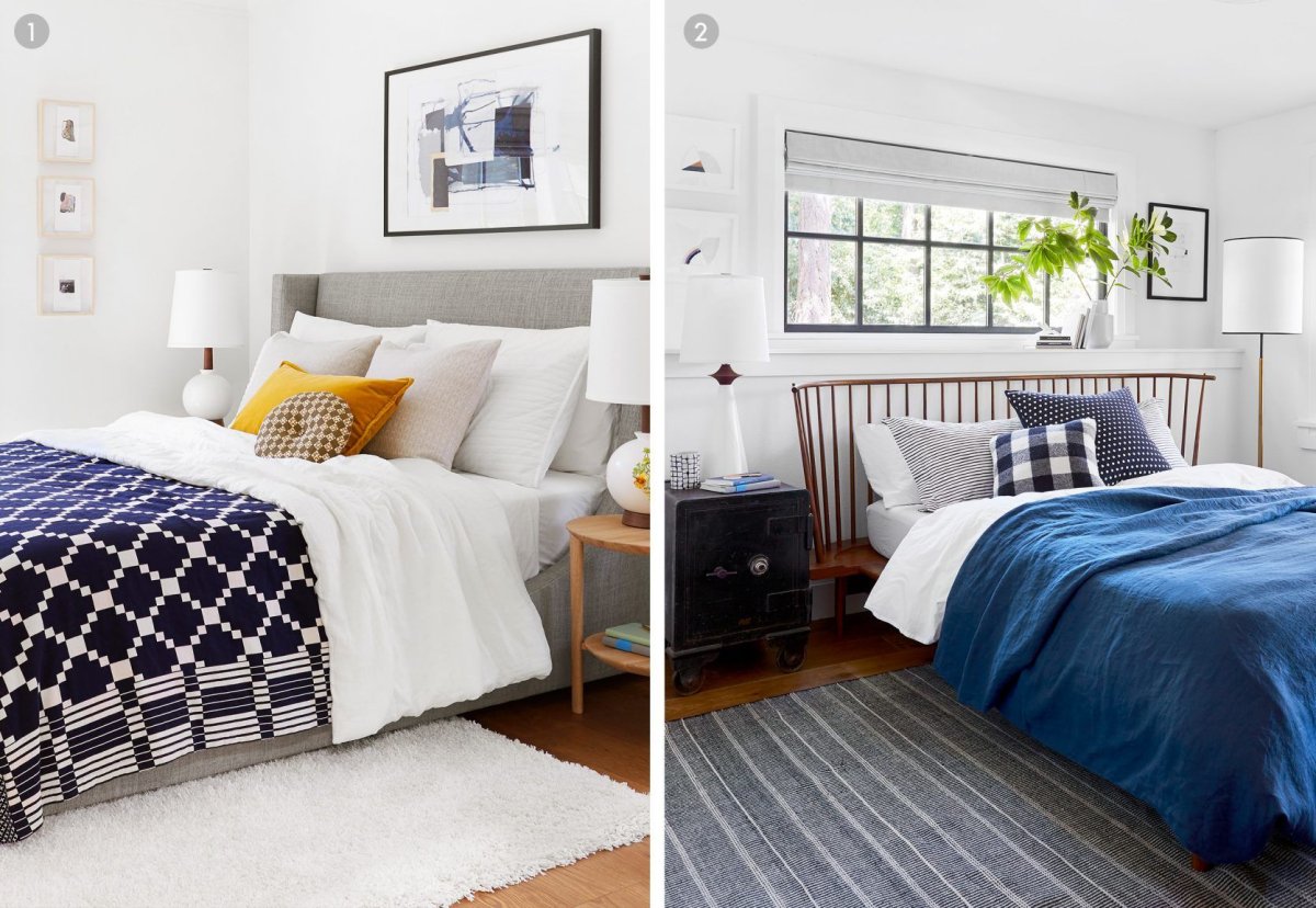 Спальня икеа голубой бежевый белый