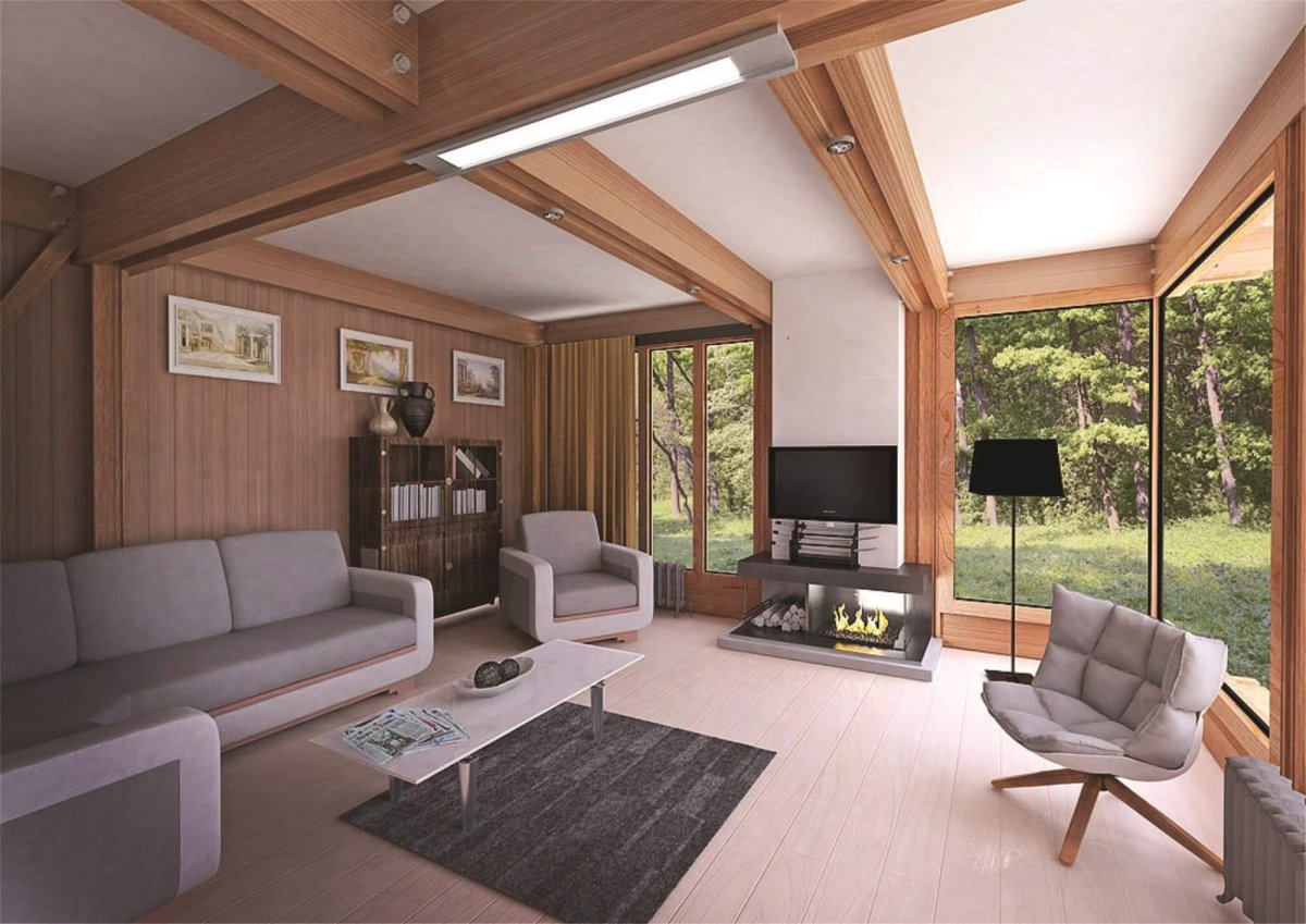 Дом в стиле лофт одноэтажный с односкатной крышей