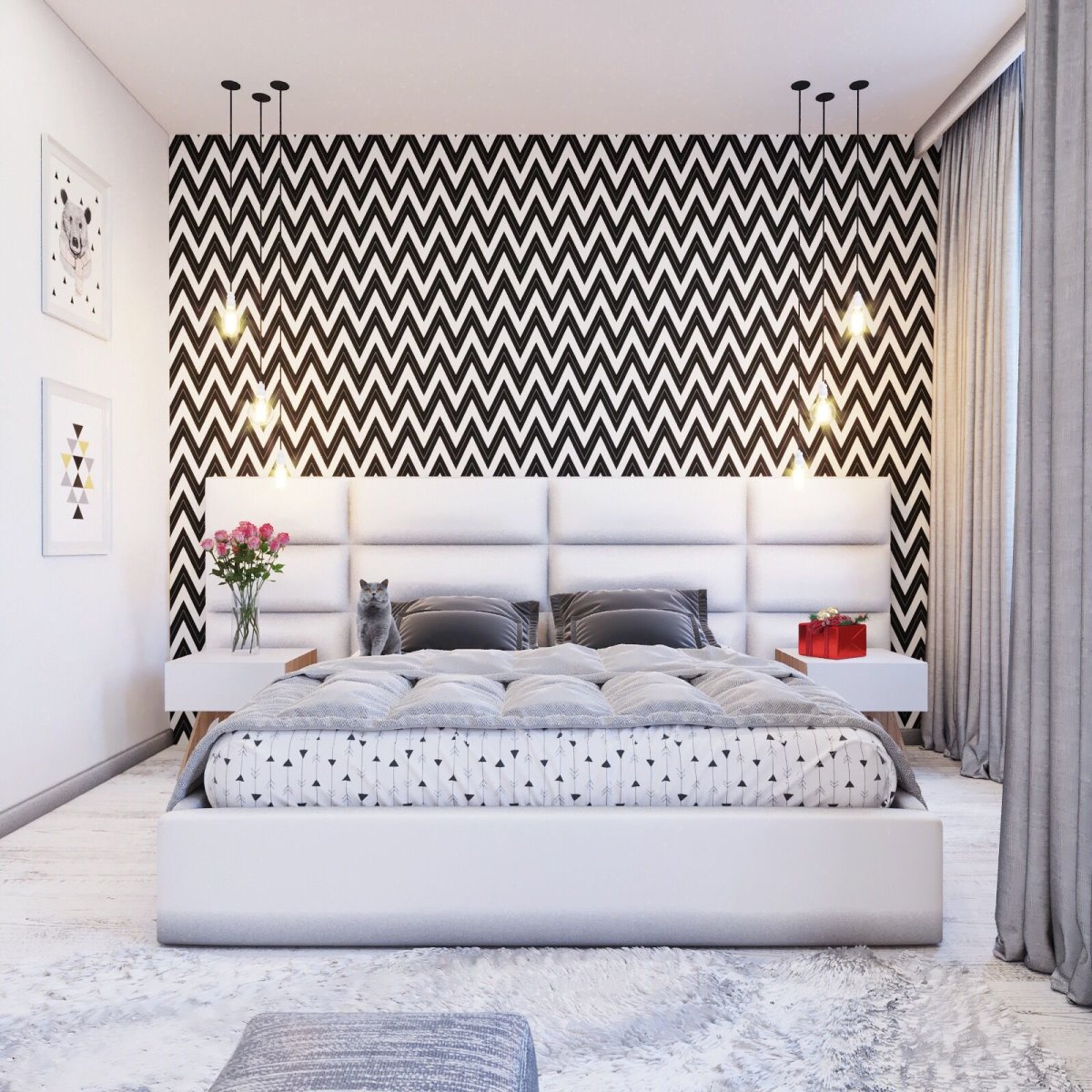 Спальная комната в скандинавском стиле