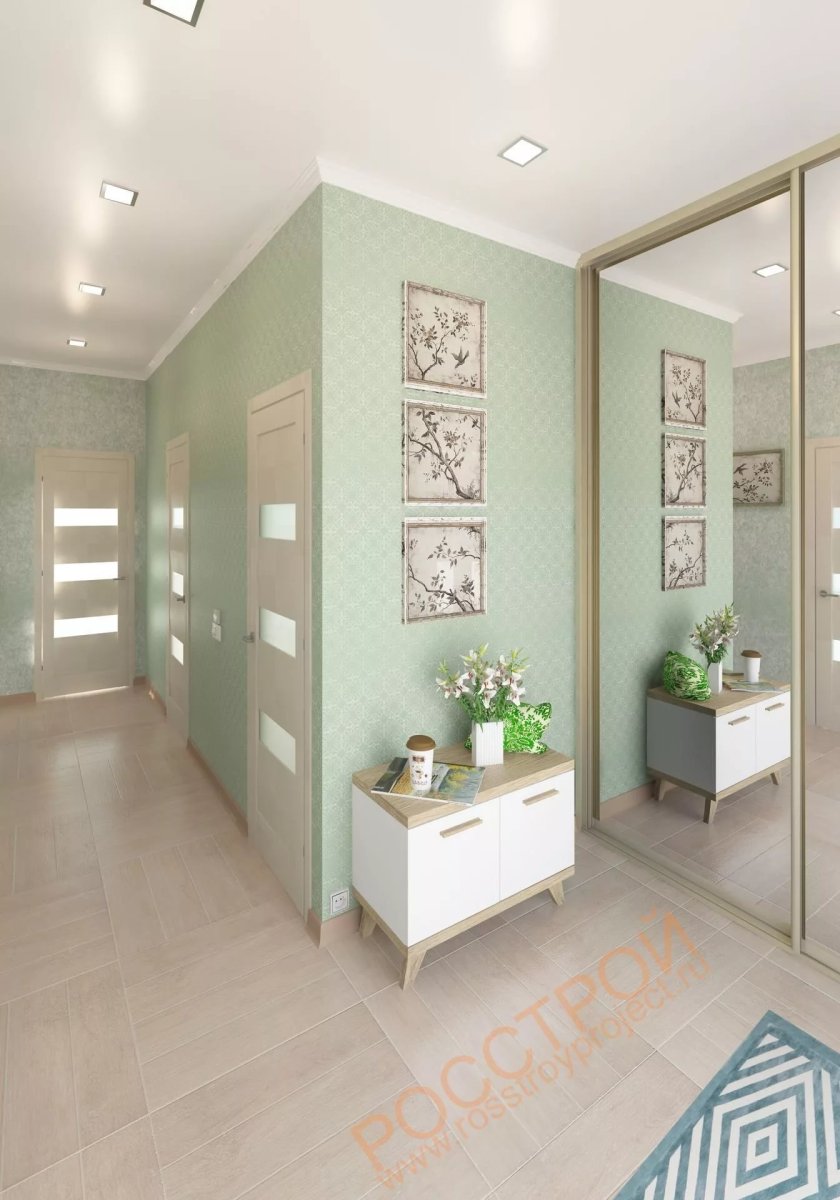 Прихожая в фисташковых тонах