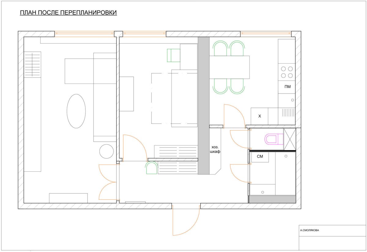 Проекты двухкомнатных квартир брежневки