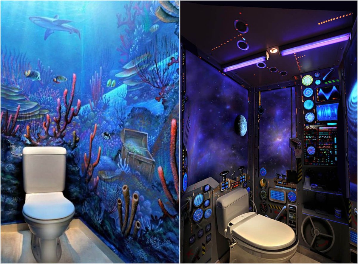 Оригинальный интерьер туалета
