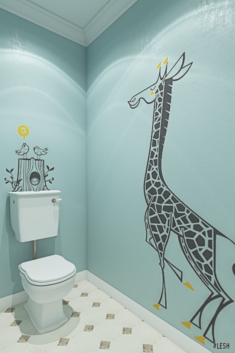 Роспись стен в туалете