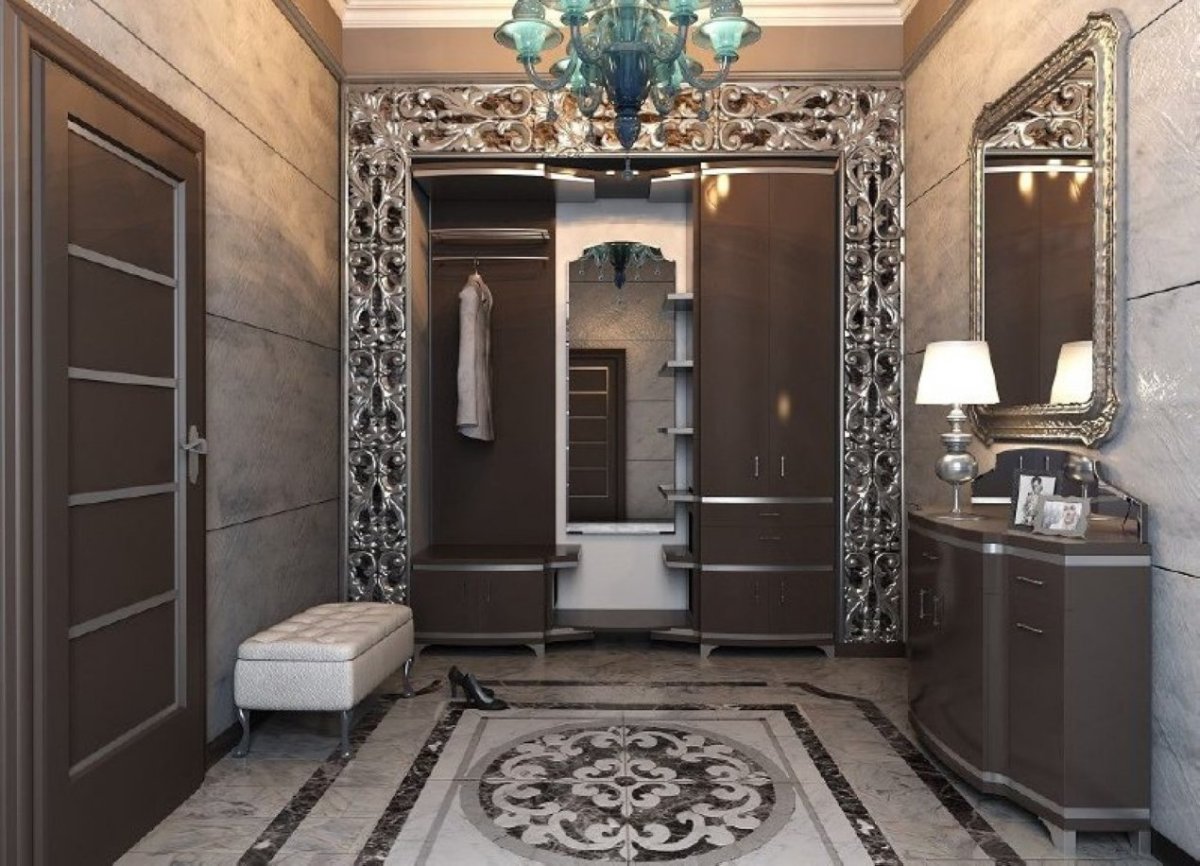 Прихожая светлая в классическом стиле