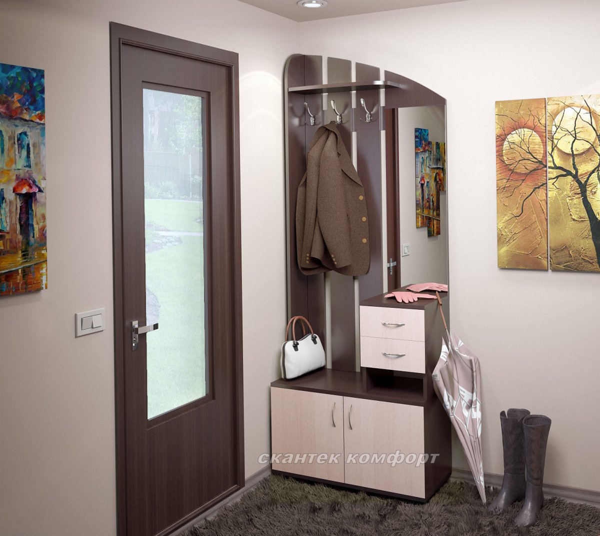 Прихожая с обувницей 1801 Атриум