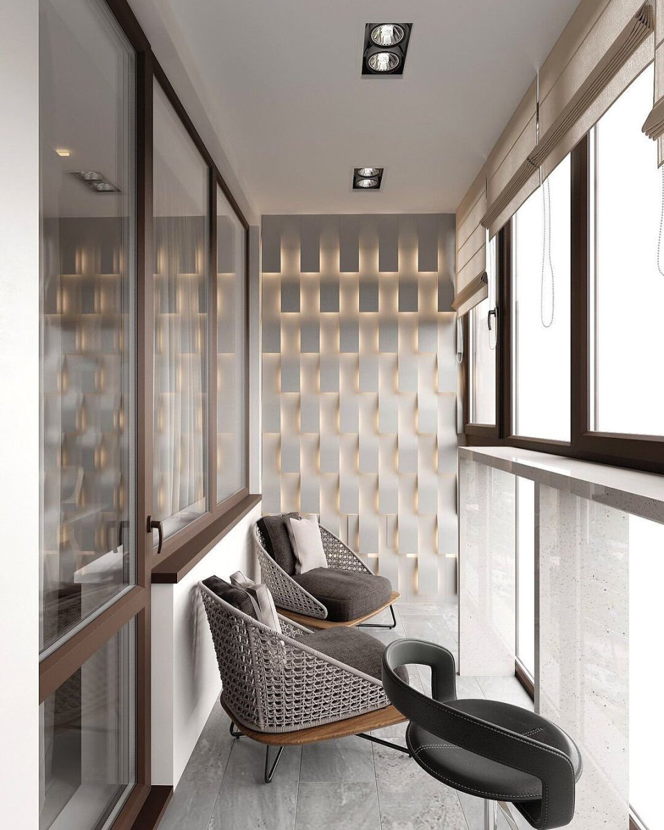 Отделка балкона с панорамным остеклением