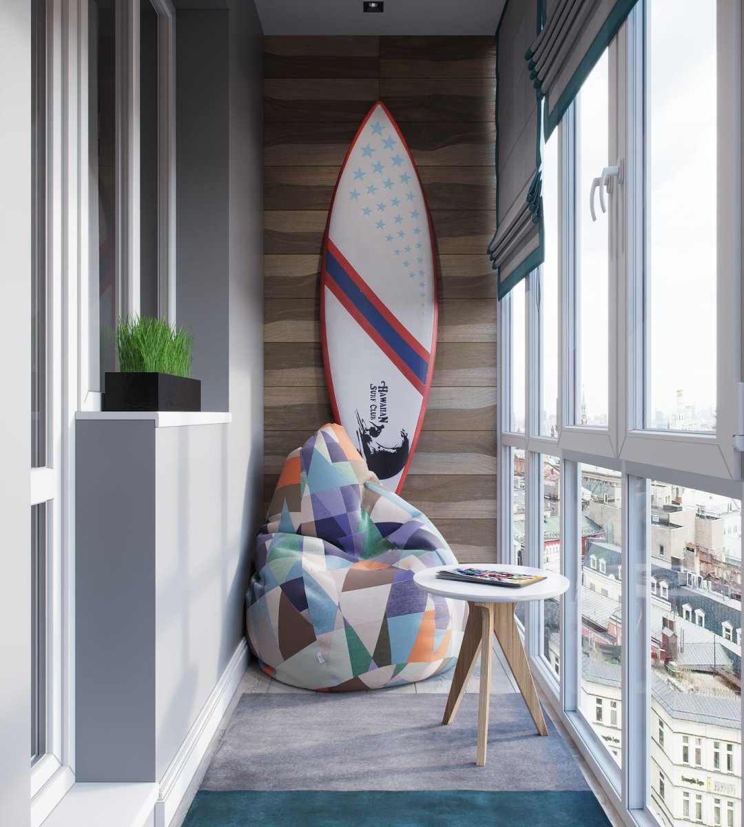 Отделка балкона ламинатом