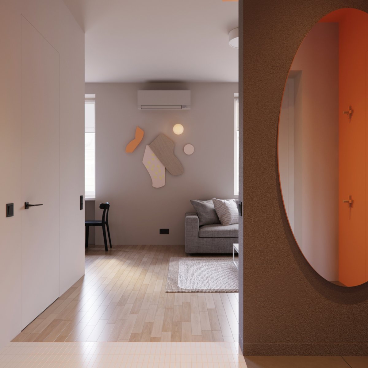 Оранжевый коридор в квартире