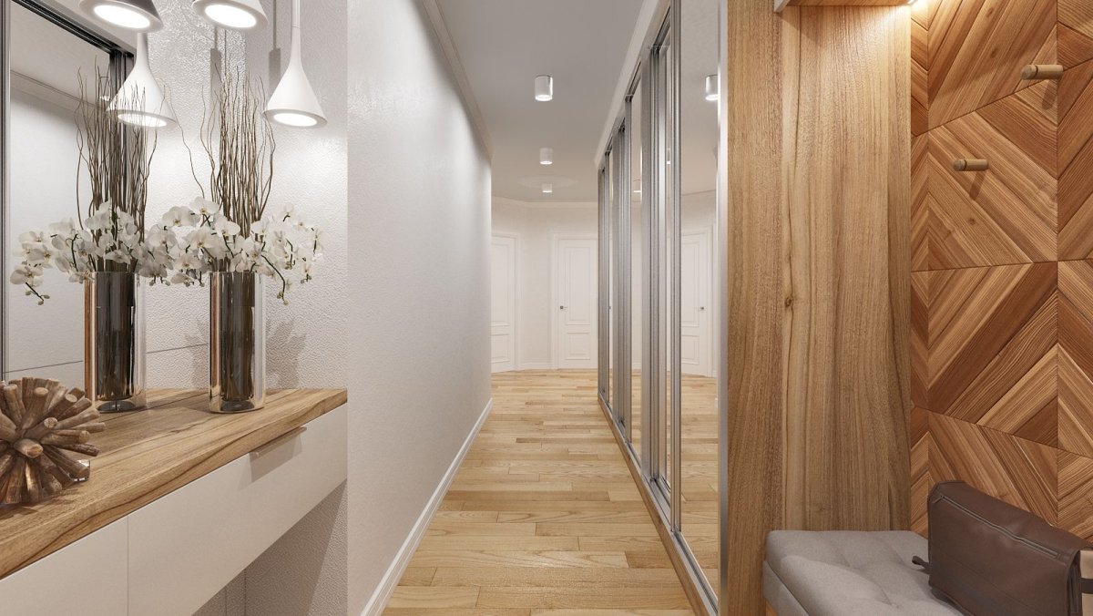 Светлая квадратная прихожая