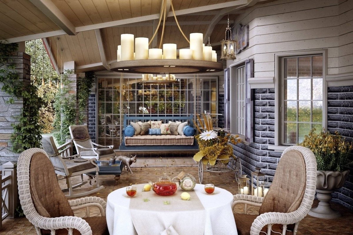 Терраса из бревна