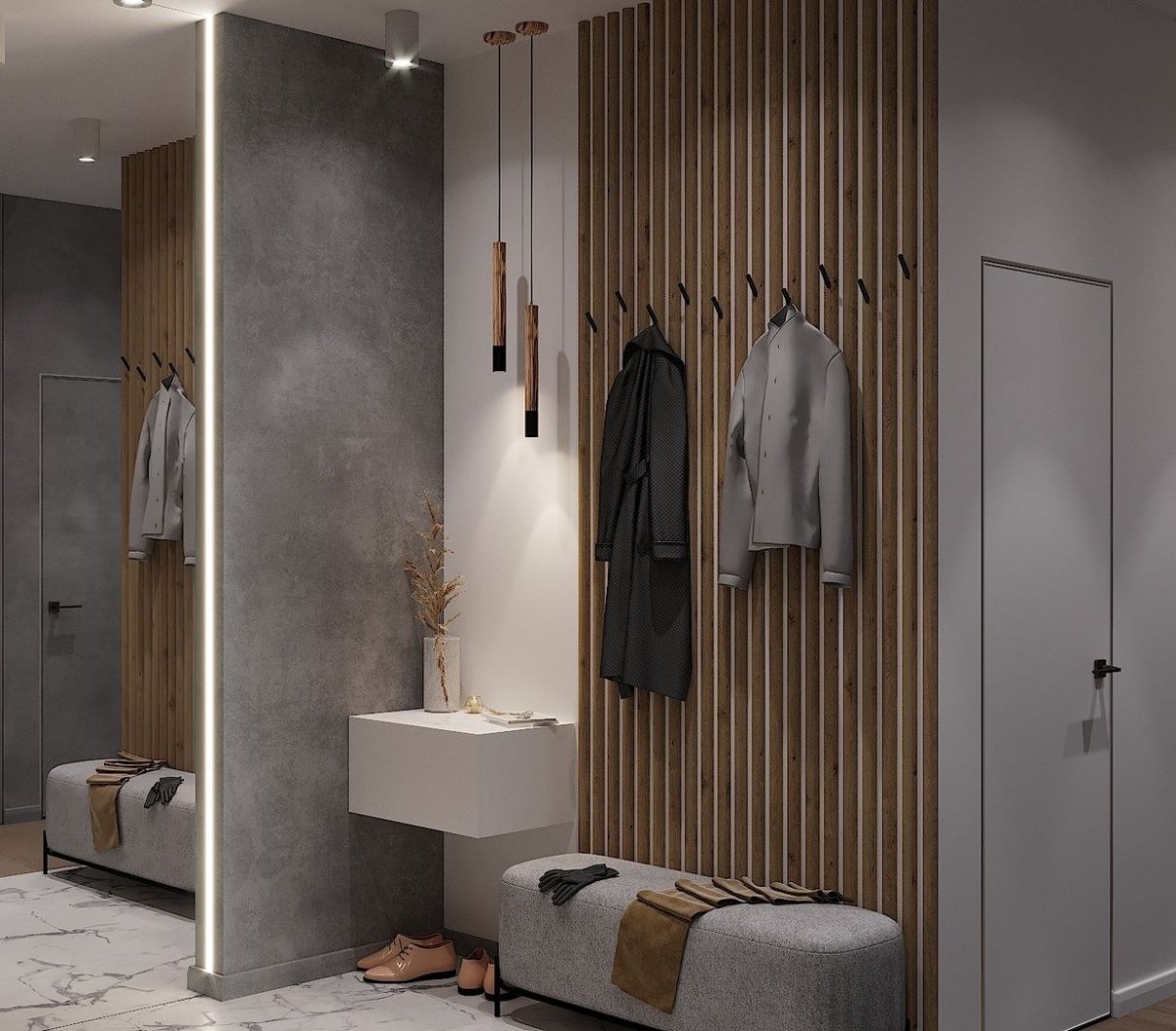 Отделка прихожей вагонкой