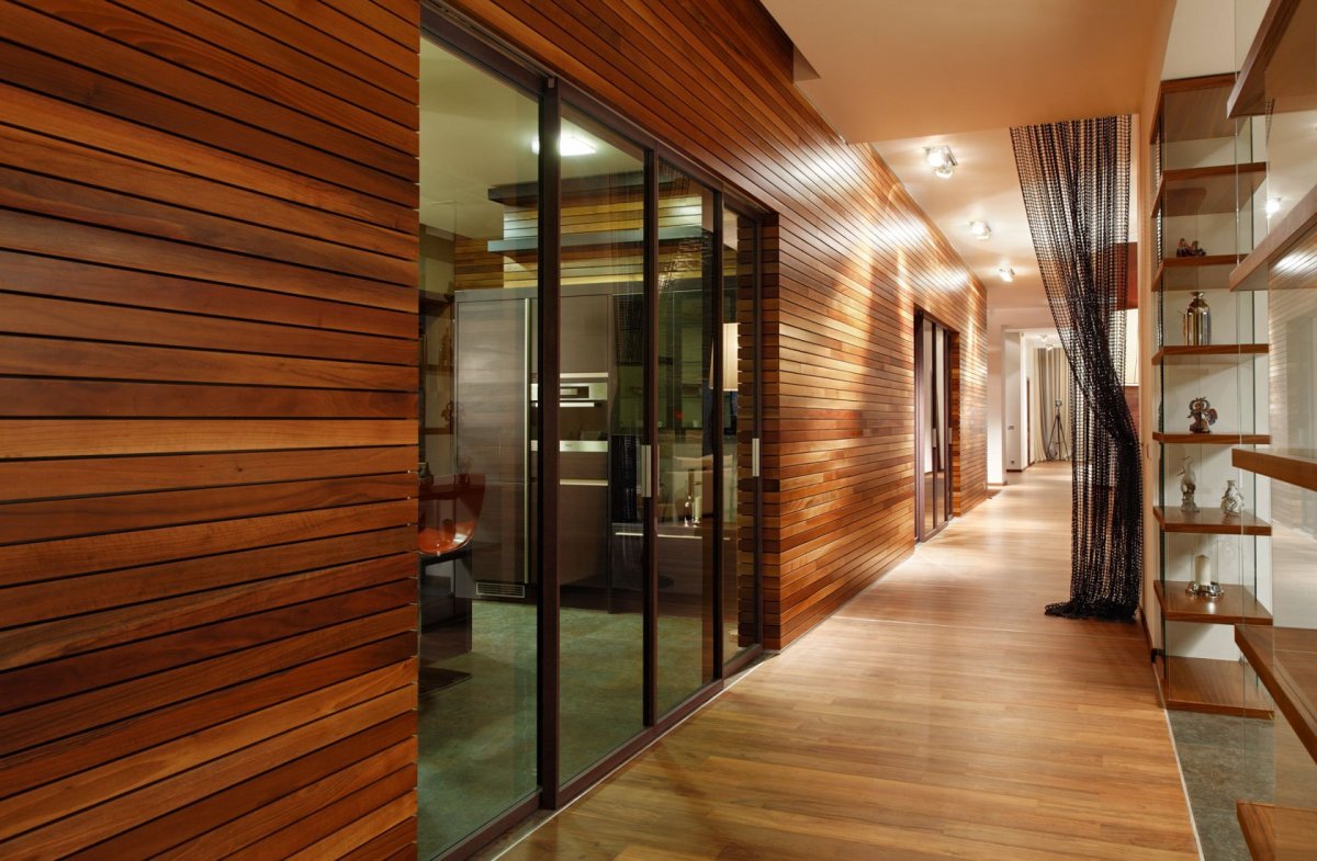 Отделка планкен лиственница интерьер