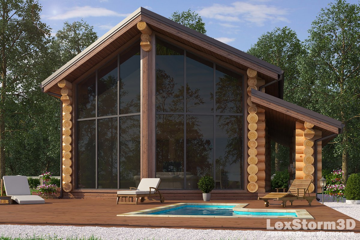 Безрамное остекление бревенчатых террас