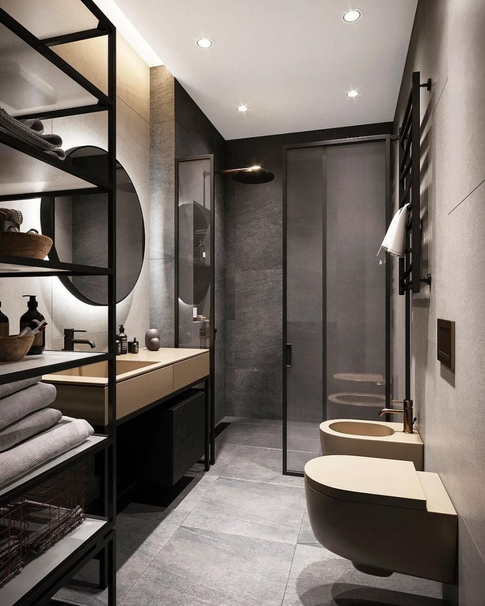 Ванная в темном стиле