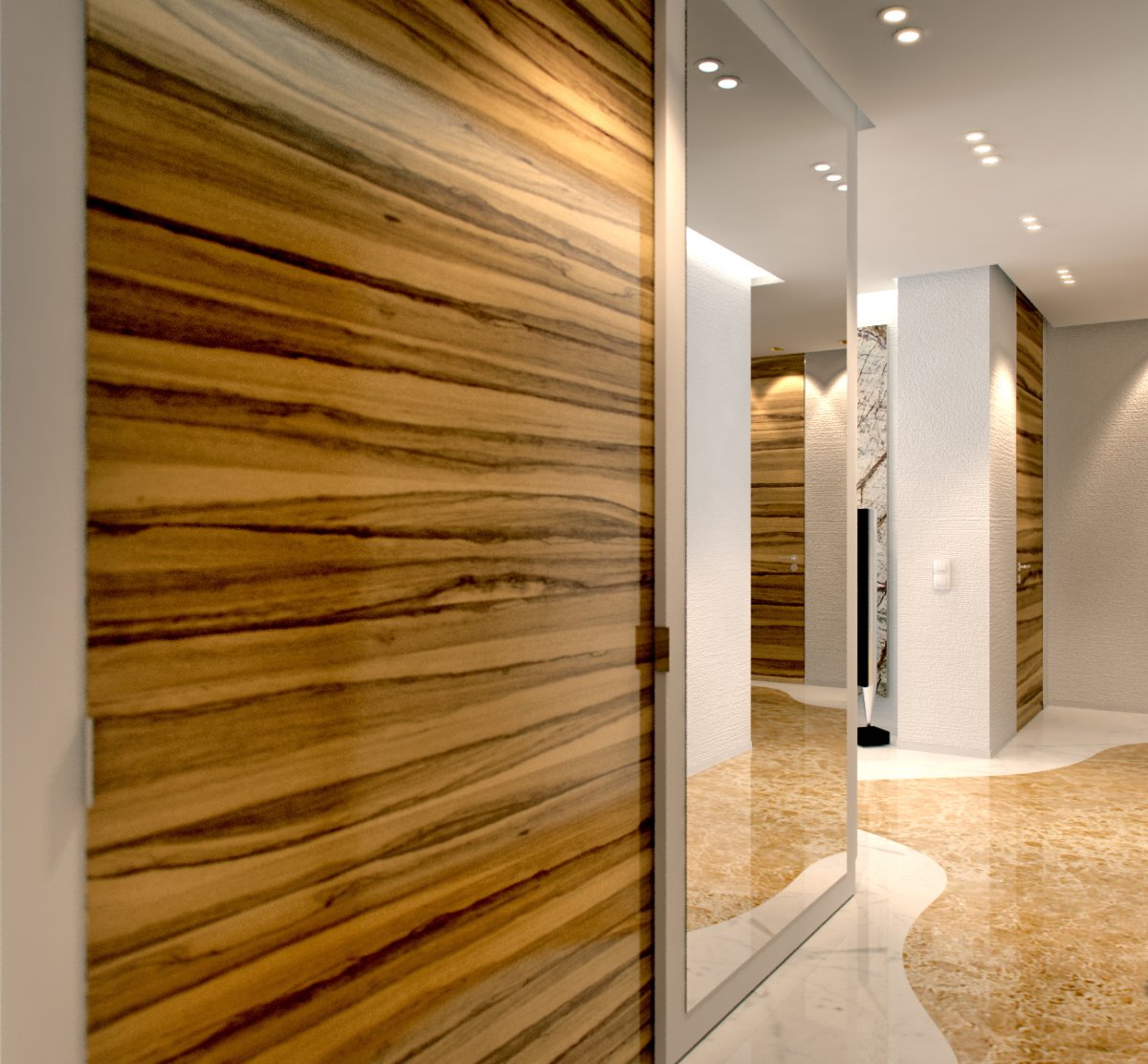 Дерево в интерьере прихожей