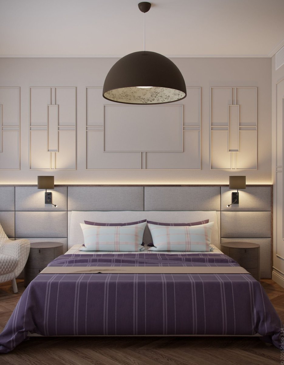 Кровать с подсветкой в изголовье