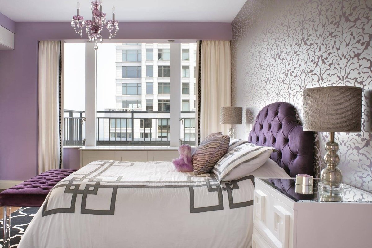 Сочетание сиреневого и бежевого