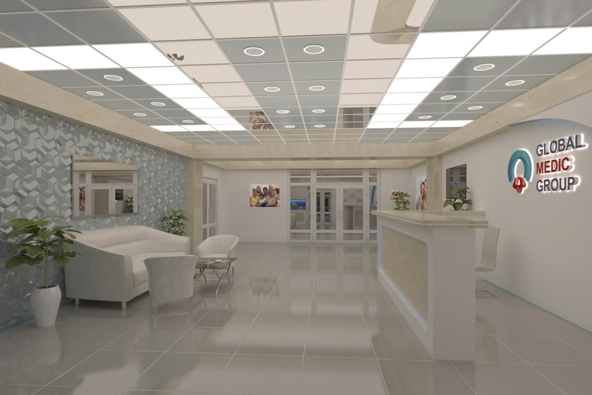 Интерьер вестибюль поликлиники