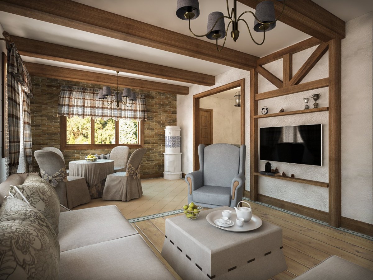 Интерьер фахверк Шале