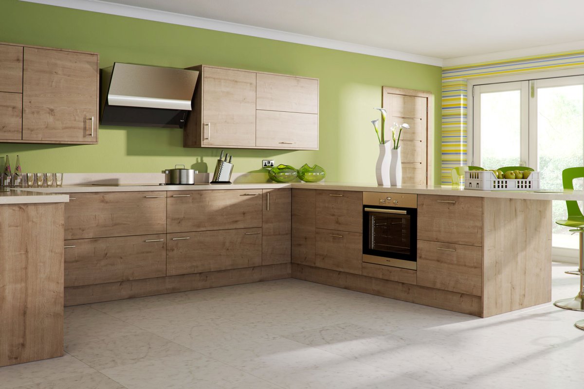 Ламинат в интерьере кухни