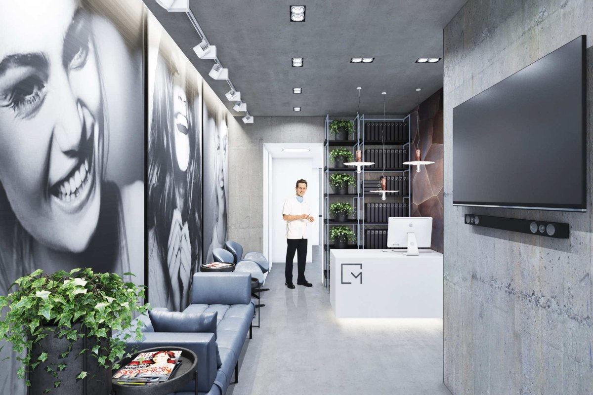 Интерьер стоматологической клиники в стиле лофт