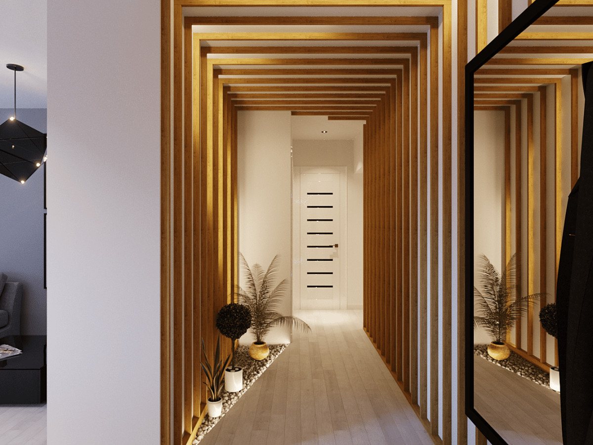 Кубообразный реечный потолок