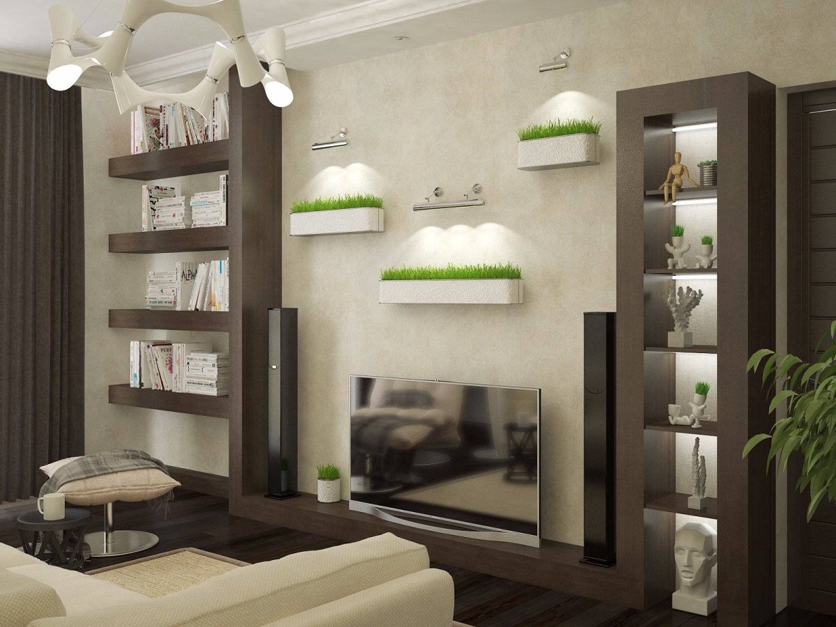 Деревянные палкив интерьере