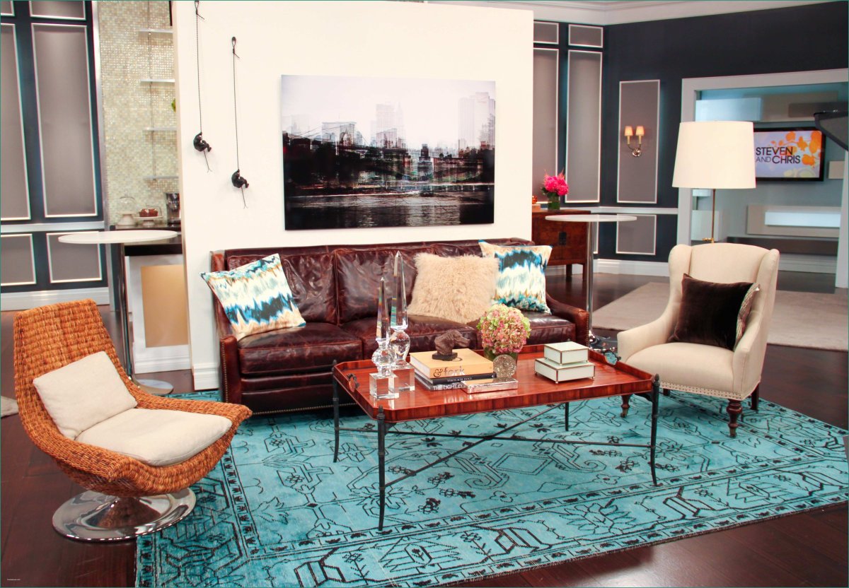 Круглый бирюзовый ковер