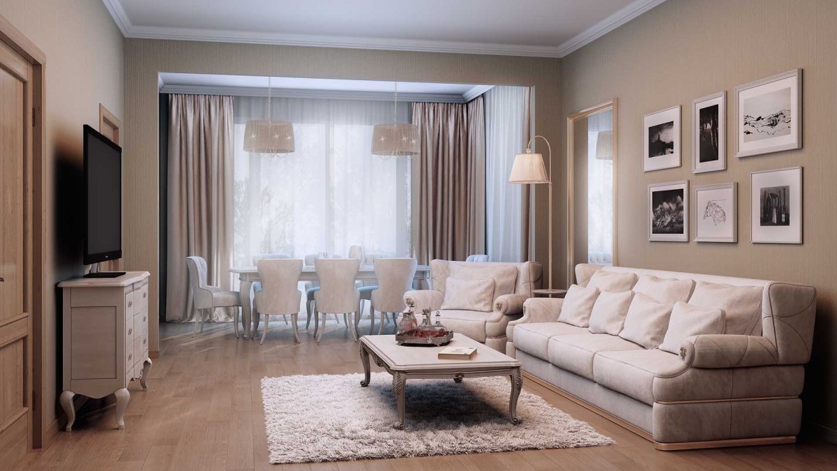 Гостиная Неоклассика беж