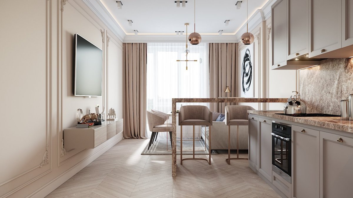 Скандинавский интерьер в теплых тонах