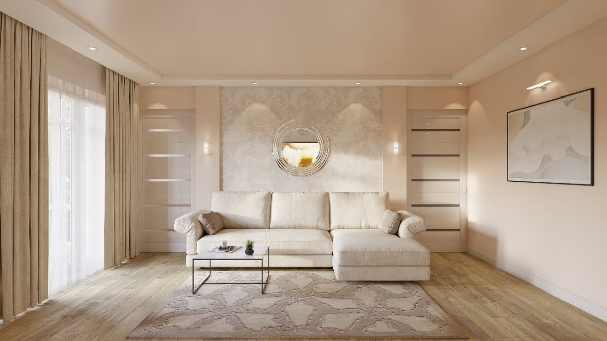 Светло бежевые стены