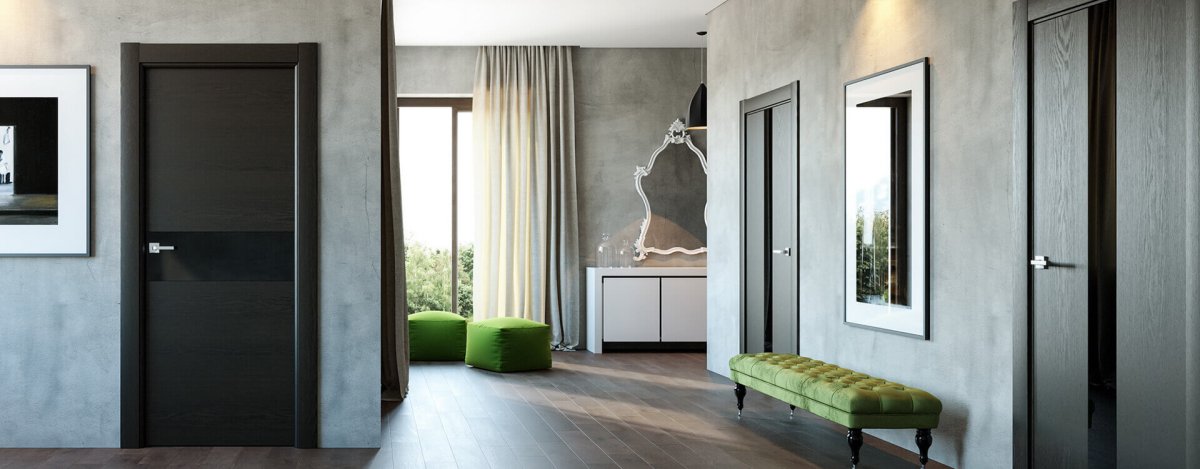 Серые двери в интерьере